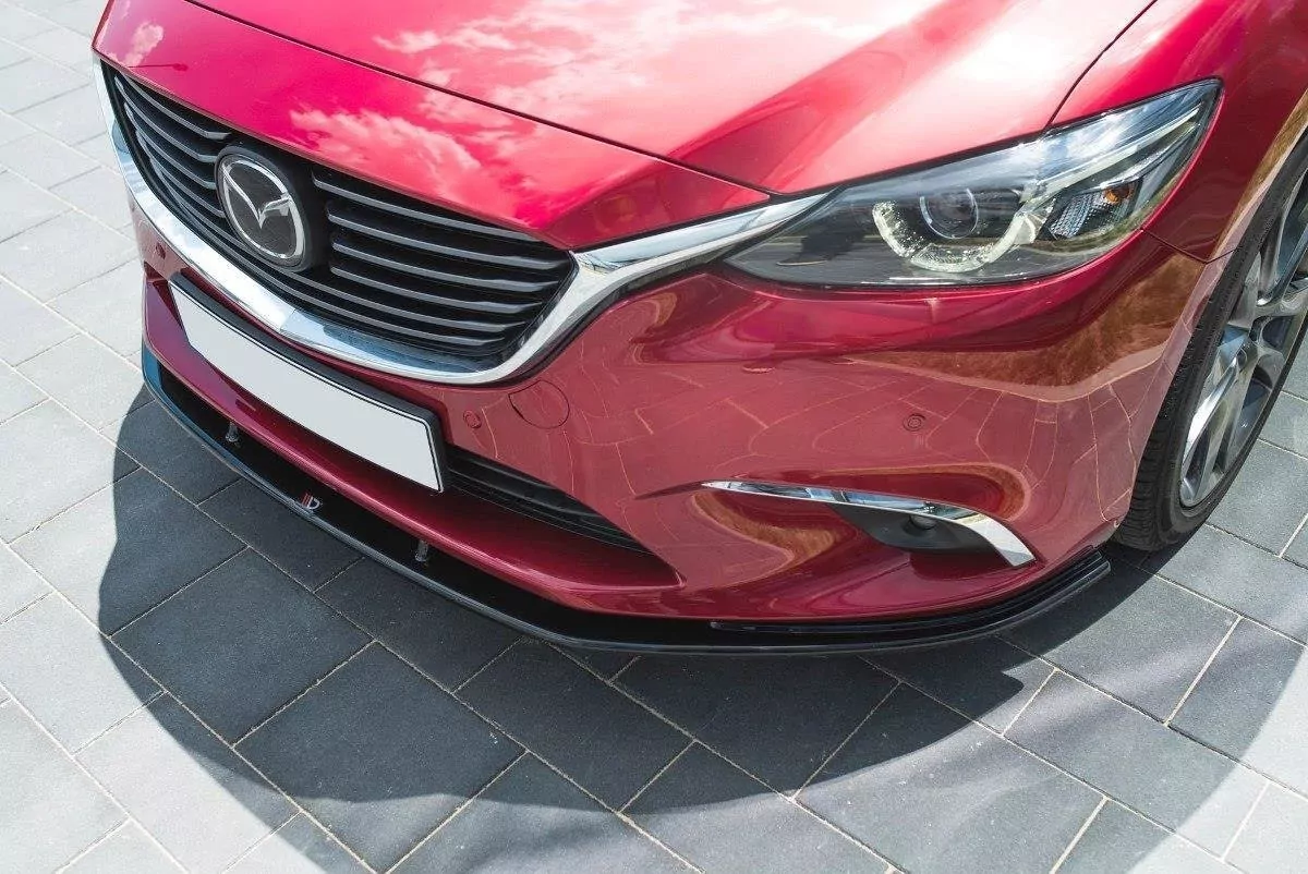 Front Ansatz Passend Für V.1 Passend Für Mazda 6 GJ (Mk3) FL Schwarz Hochglanz Schwarz Hochglanz