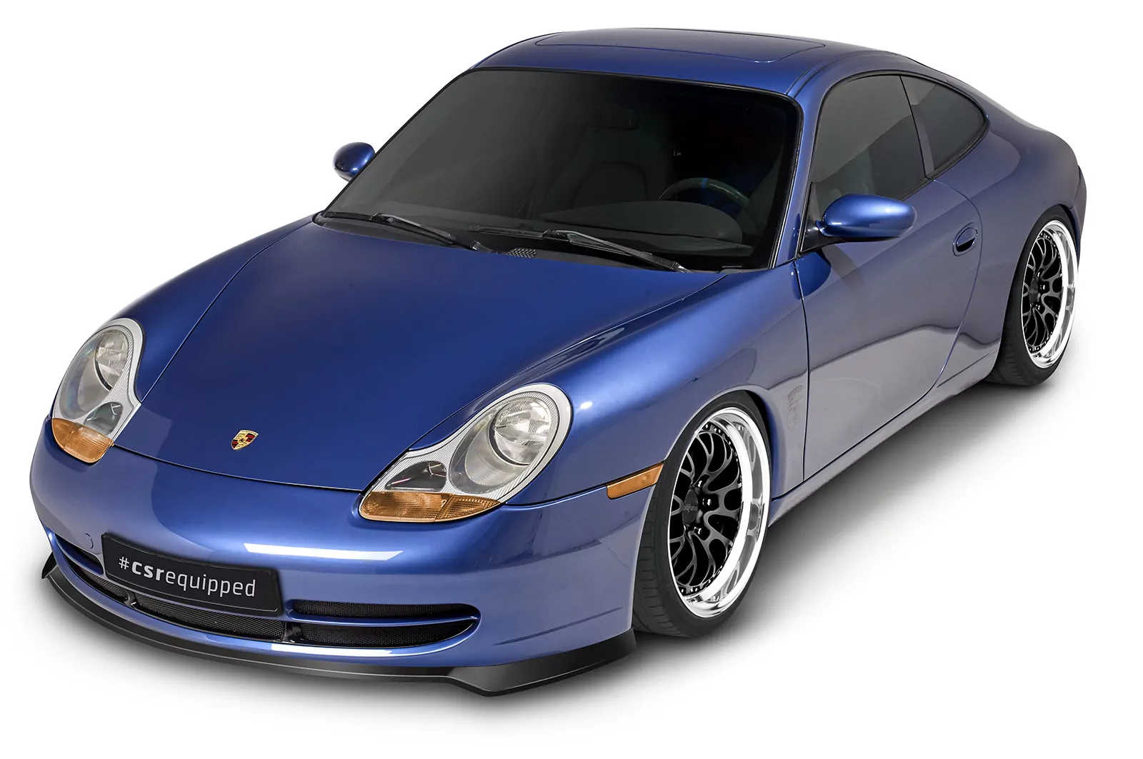 Cup-Spoilerlippe mit ABE für Porsche 911/996 CSL565 Schwarz Strukturiert