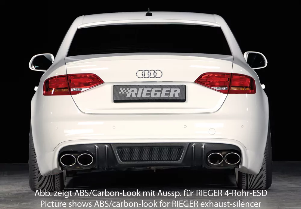 Rieger Heckschürzenansatz für Audi A4 (B8/B81) - Lim. 11.07-12.11 (bis Facelift) carbon optik
