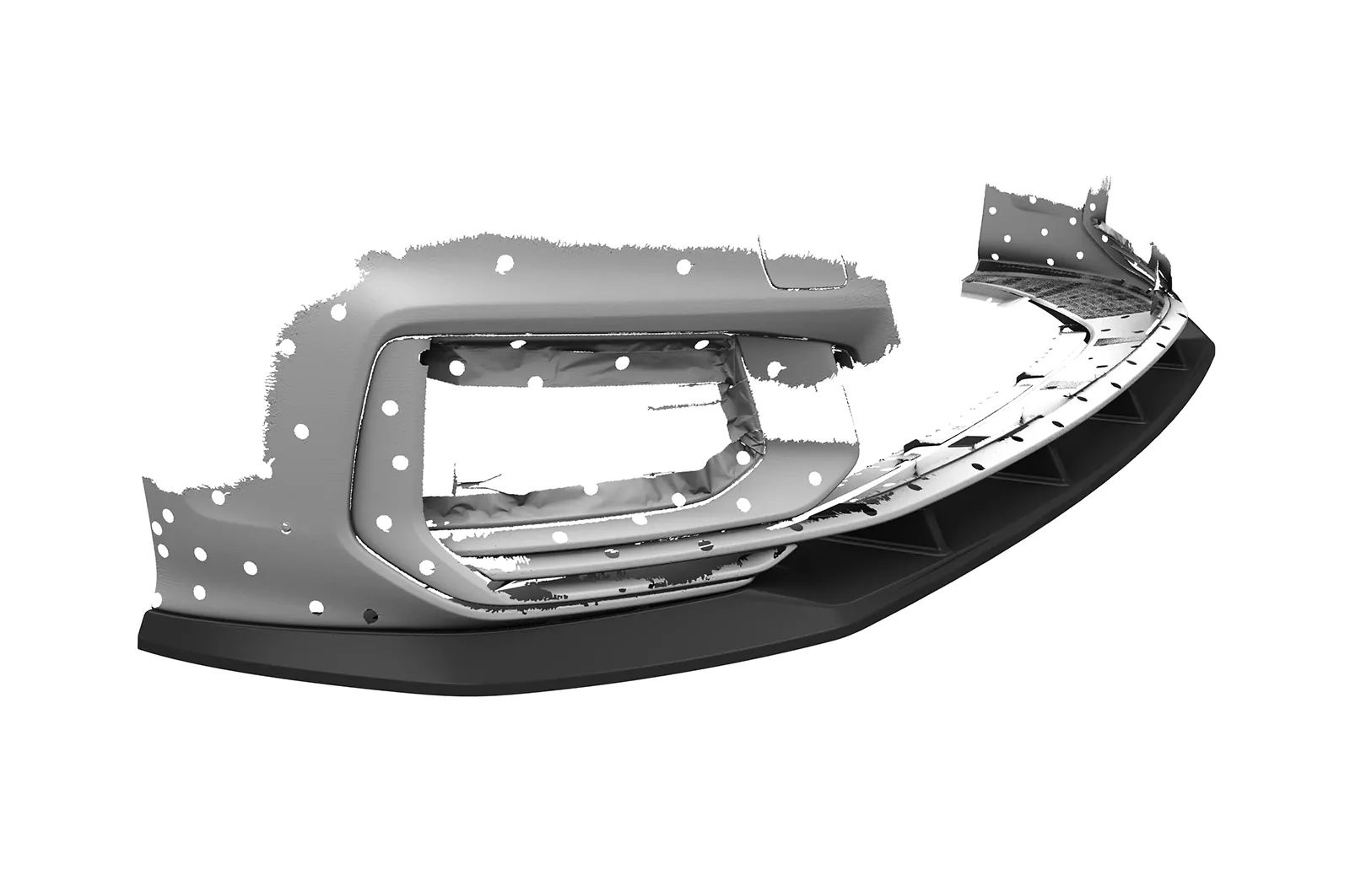 Cup-Spoilerlippe mit ABE für Audi A6 C8 4K S-Line / S6 C8 4K CSL413 Strukturiert (schwarz matt)