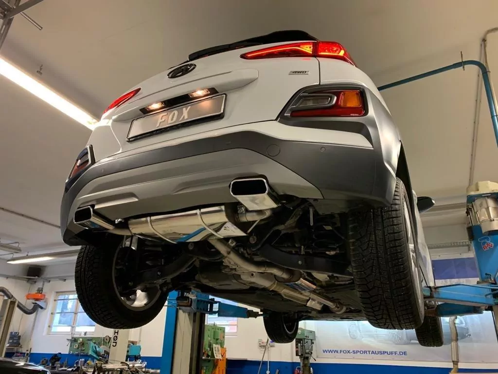 Hyundai Kona 4WD - Endrohre in der Stoßstange  Endschalldämpfer Ausgang rechts/links - 145x65 Typ 59 rechts/links