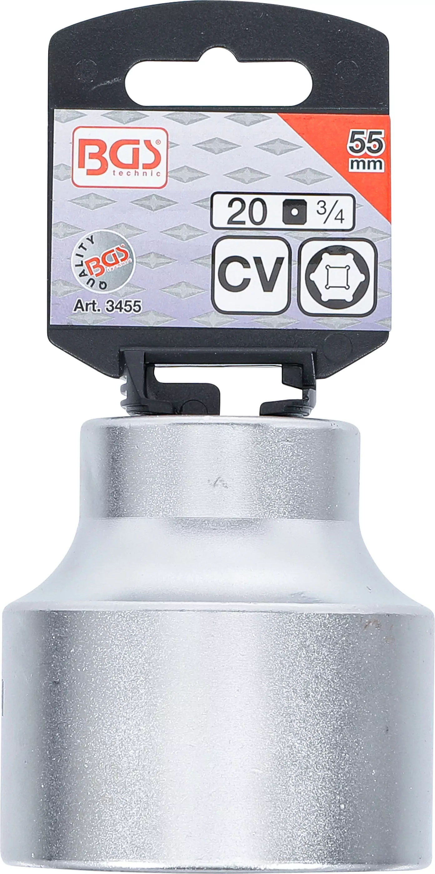 Steckschlüssel-Einsatz Sechskant | Antrieb Innenvierkant 20 mm (3/4") | SW 55 mm