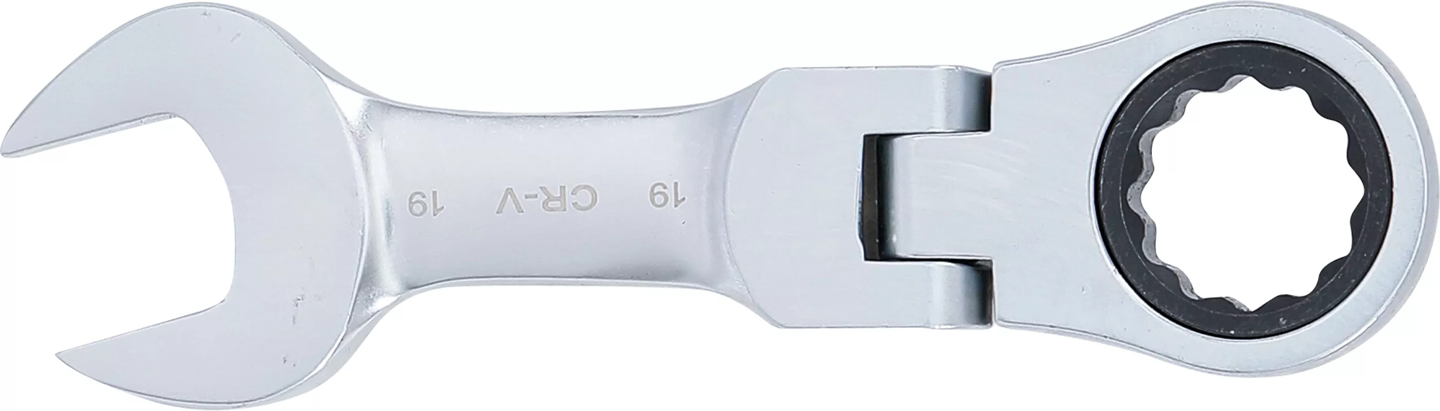 Ratschenring-Maulschlüssel | kurz | abwinkelbar | SW 19 mm