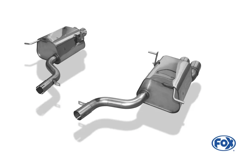 Mercedes SLK Typ 172 - AMG Line Endschalldämpfer rechts/links - gebaut als Unidämpfer (ohne Halter ohne Rohre) mit Gutachten-Kennzeichnung und dem Text "Zum Zwecke der Einzelabnahme"