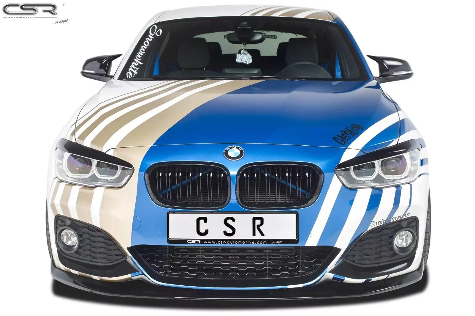 Cup-Spoilerlippe mit ABE für BMW 1er F20/F21 M-Paket CSL356-M Carbon Look (matt)