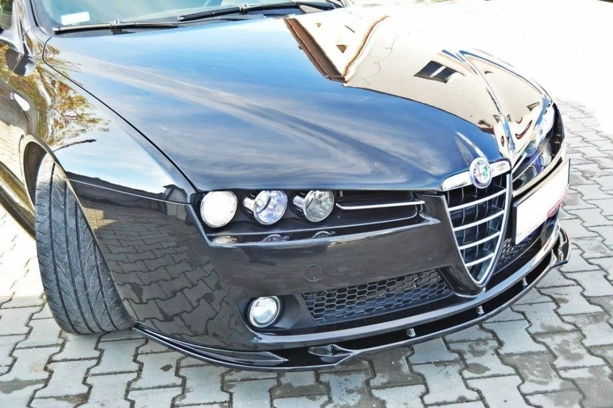 Front Ansatz Passend Für V.1 Passend Für ALFA ROMEO 159 Schwarz Hochglanz Schwarz Hochglanz