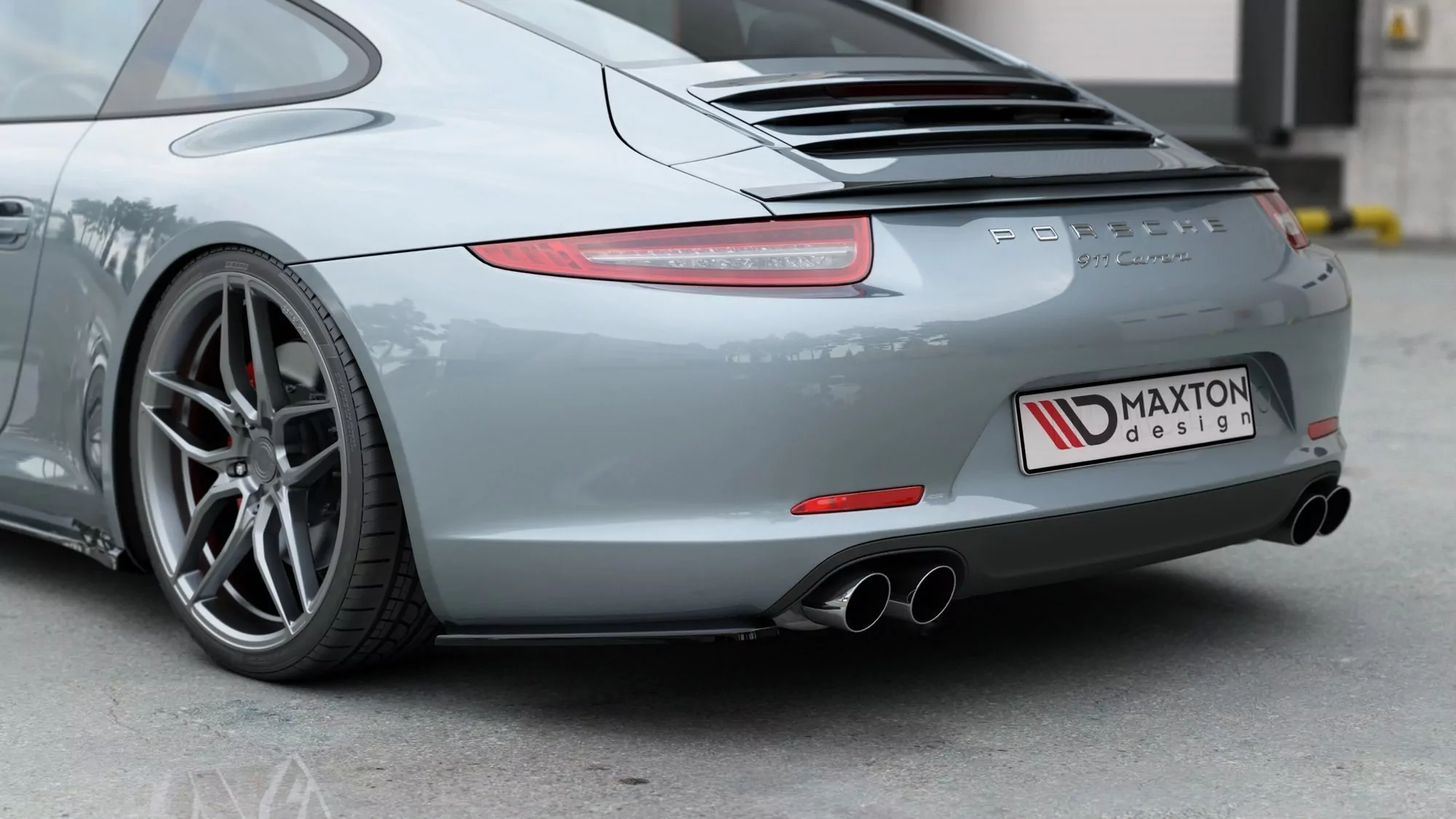 Heck Ansatz Flaps Diffusor Passend Für Porsche 911 Carrera 991 Schwarz Hochglanz