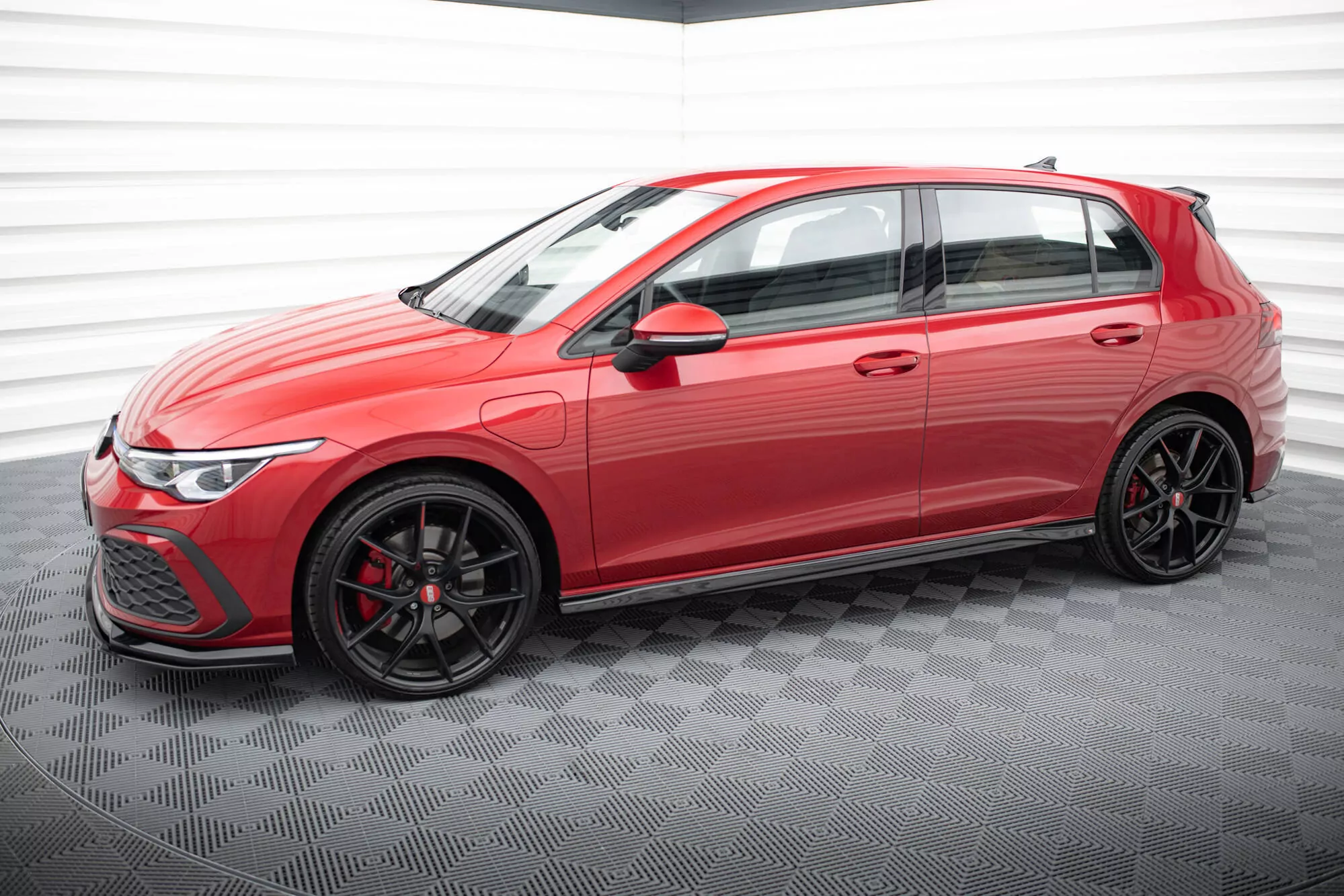 Seitenschweller Ansatz Für V.3 Für Volkswagen Golf GTI / GTE / GTI Clubsport / GTD / R-Line Mk8 Schwarz Hochglanz