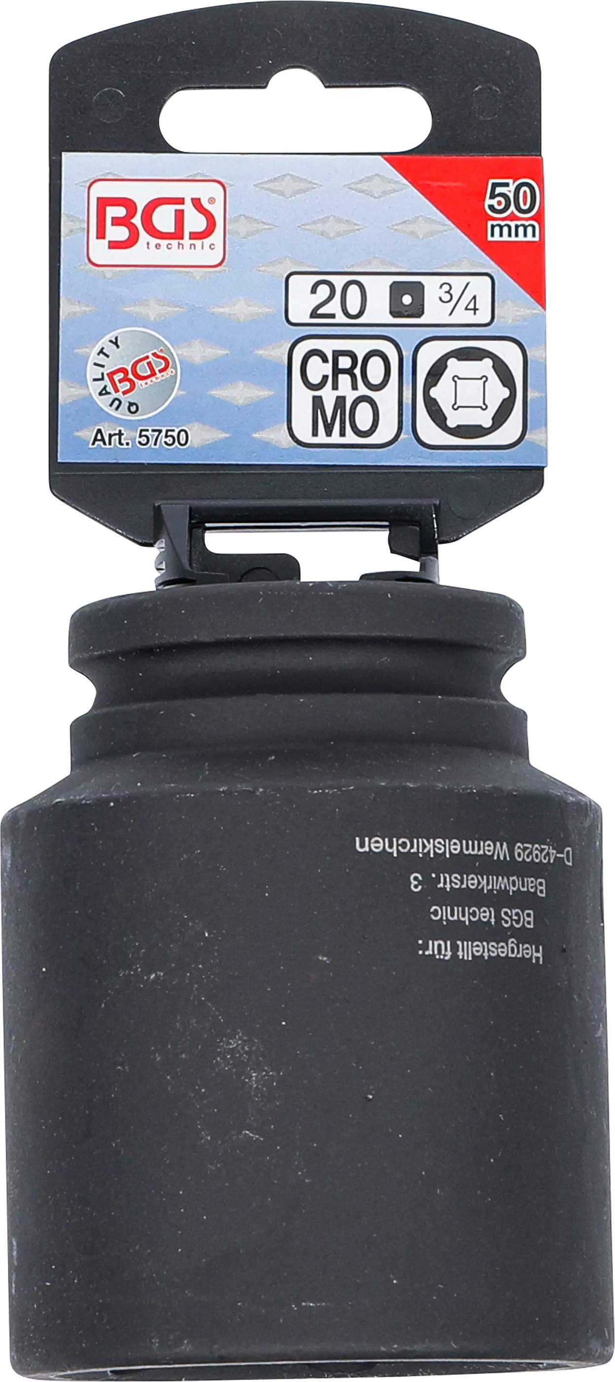 Kraft-Steckschlüssel-Einsatz Sechskant, tief | Antrieb Innenvierkant 20 mm (3/4") | SW 50 mm