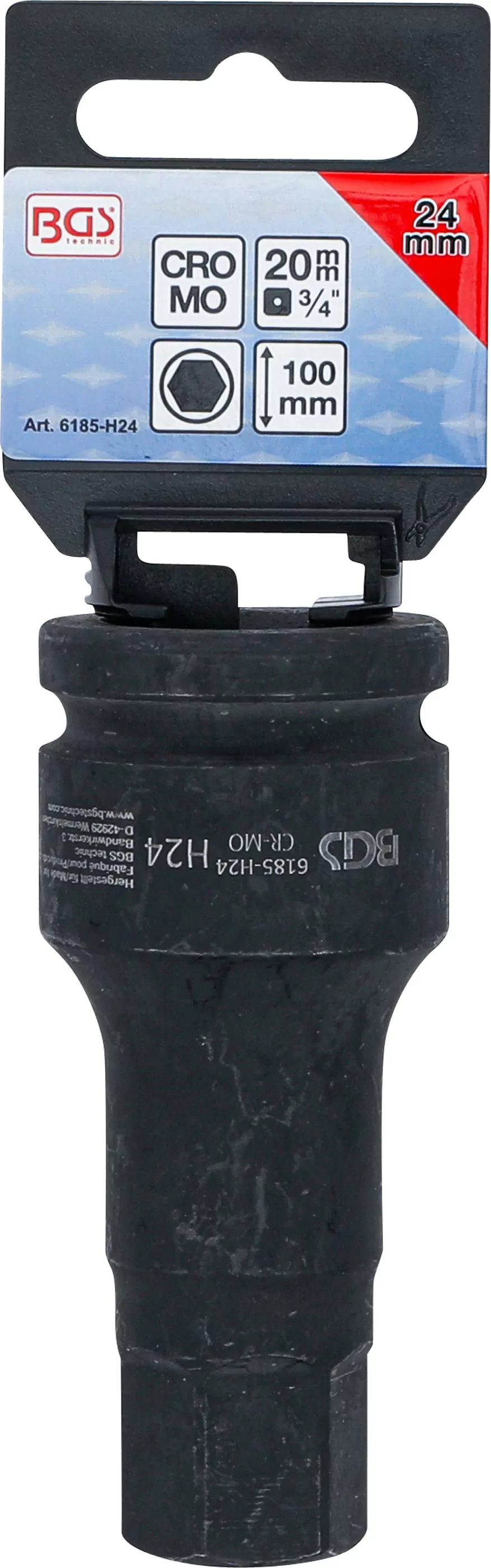 Kraft-Bit-Einsatz | Länge 100 mm | Antrieb Innenvierkant 20 mm (3/4") | Innensechskant 24 mm