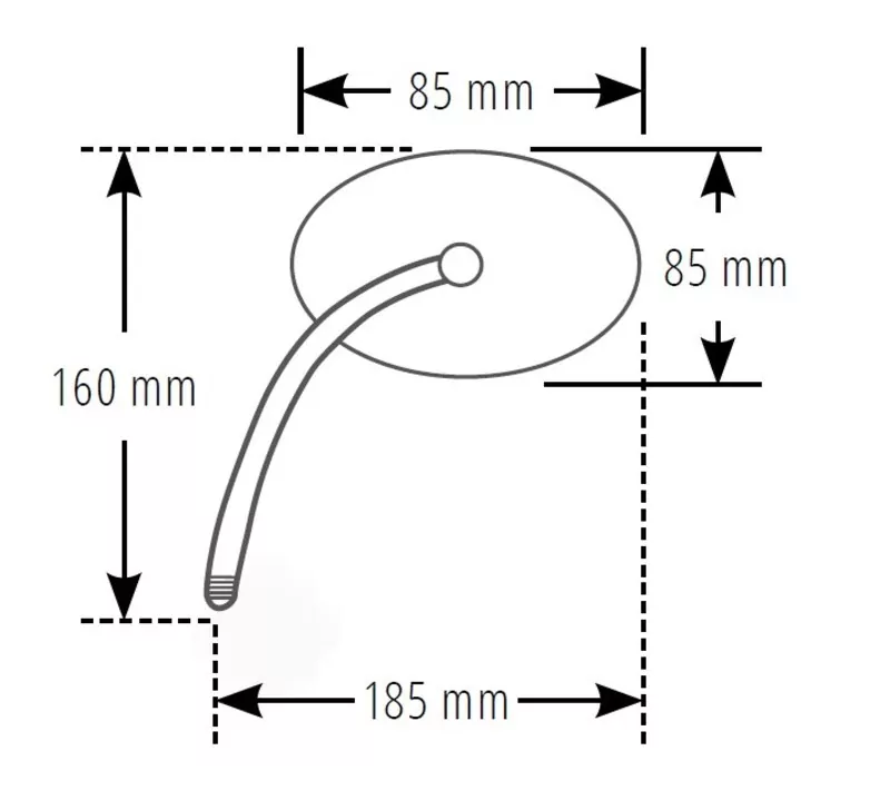 SHIN YO Handlebar Mirror Chrome Mini (1pc)