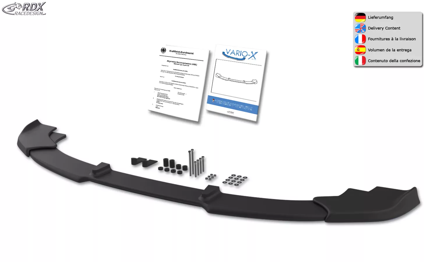 RDX Frontspoiler VARIO-X für BMW 5er F10 / F11 M-Technik -2013 Frontlippe Front Ansatz Vorne Spoilerlippe