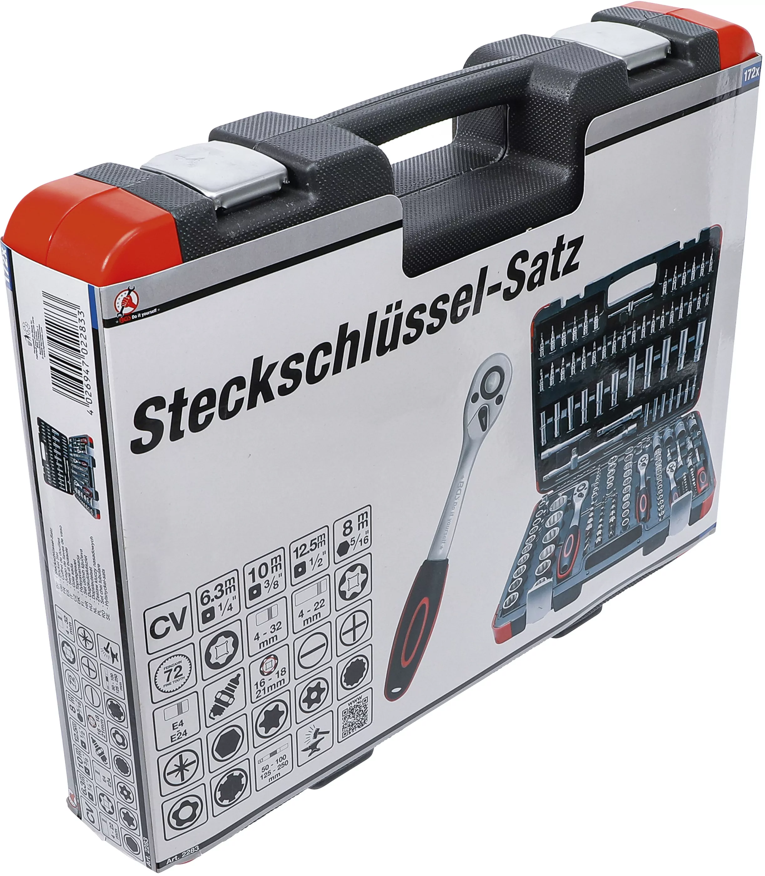 Steckschlüssel-Satz | Antrieb 6,3 mm (1/4") / 10 mm (3/8") / 12,5 mm (1/2") | 172-tlg.