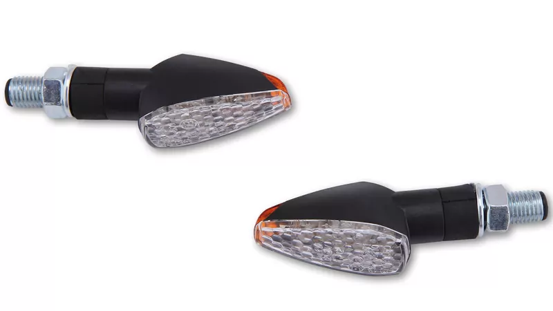 SHIN YO Peak LED Indicators Black/Translucent Short E-Approved (Pair)