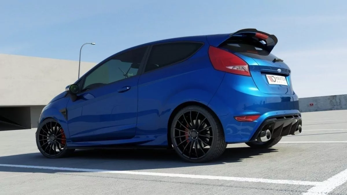 Spoiler CAP Passend Für Passend Für FORD FIESTA MK7 ST / ZETEC Schwarz Hochglanz Schwarz Hochglanz