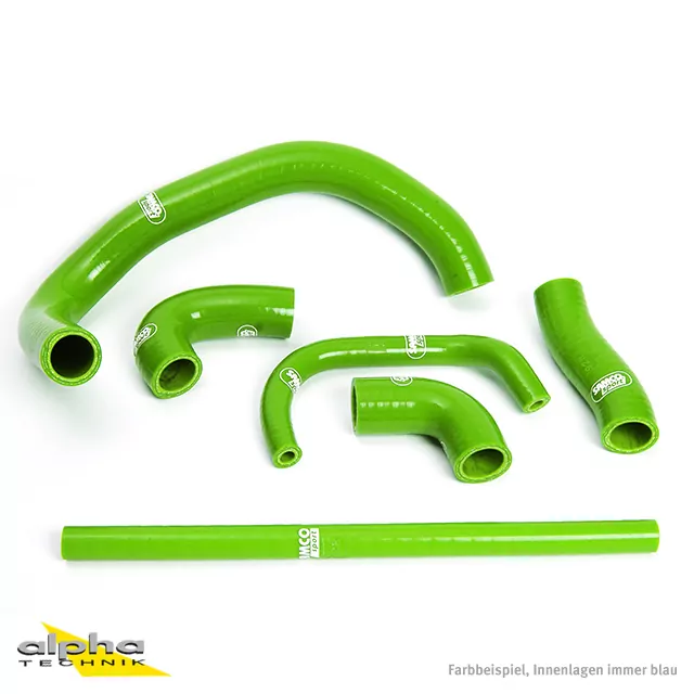 SAMCO SPORT Siliconschlauch Kit grün für Kawasaki ZX9R Modelljahr 1994-1997