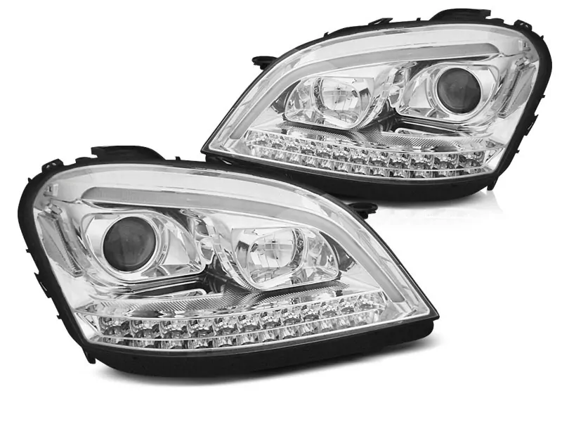Headlights Tube Light Chrome Seq Fits Mercedes W164 Ml M-Klasse 05-07  