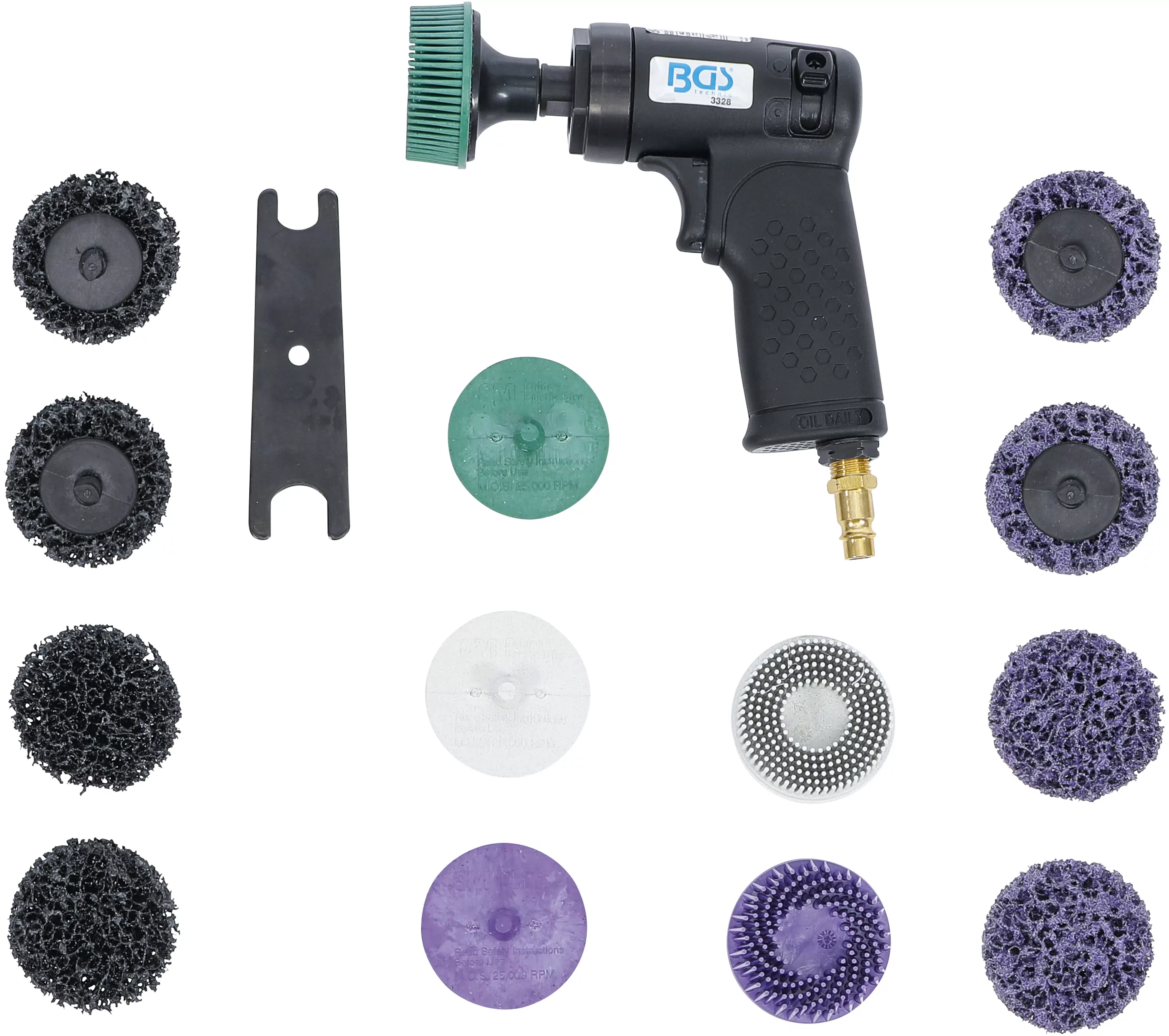 Druckluft-Borstenschleifer-Satz | 17-tlg.