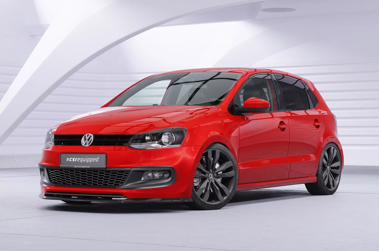 Cup-Spoilerlippe mit ABE für VW Polo V (Typ 6R, 6C) R-Line CSL400 Strukturiert (schwarz matt)