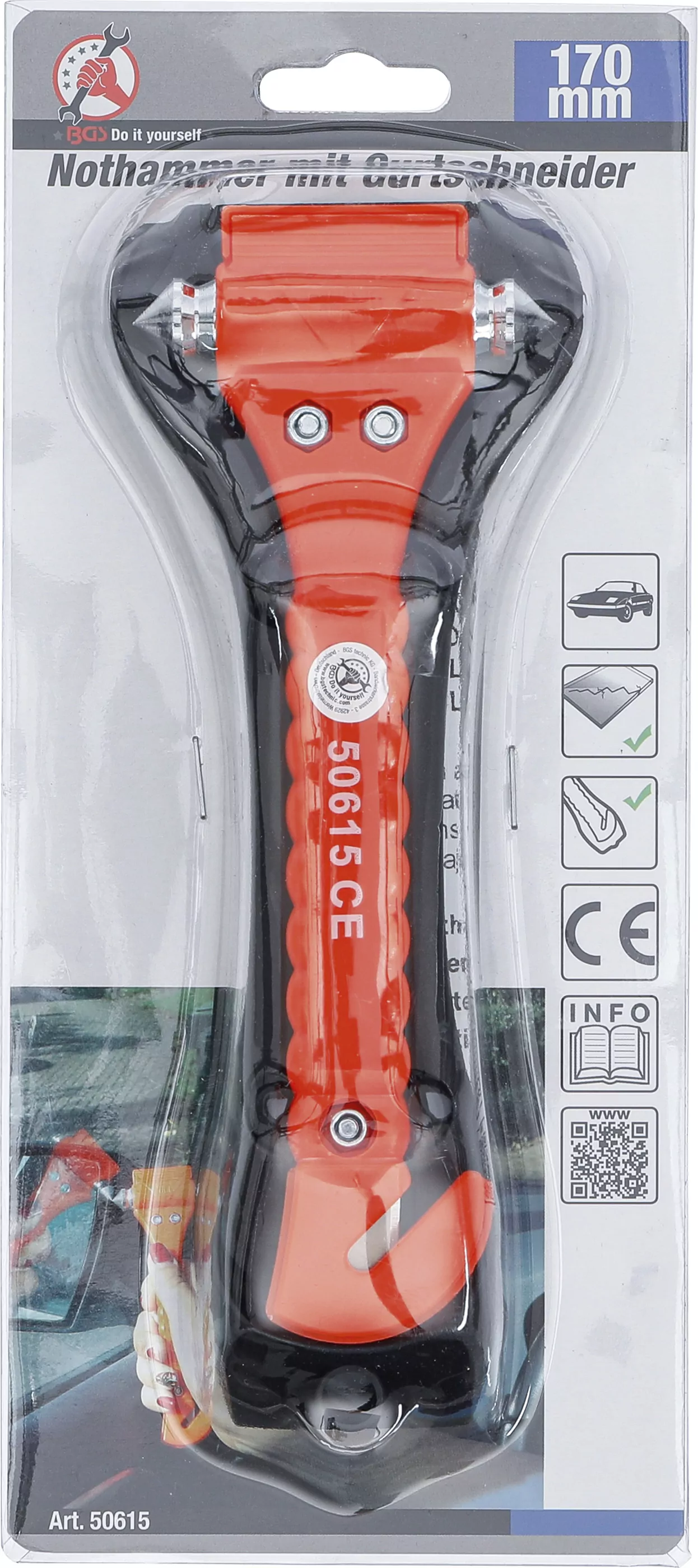 Nothammer mit Gurtschneider | 170 mm