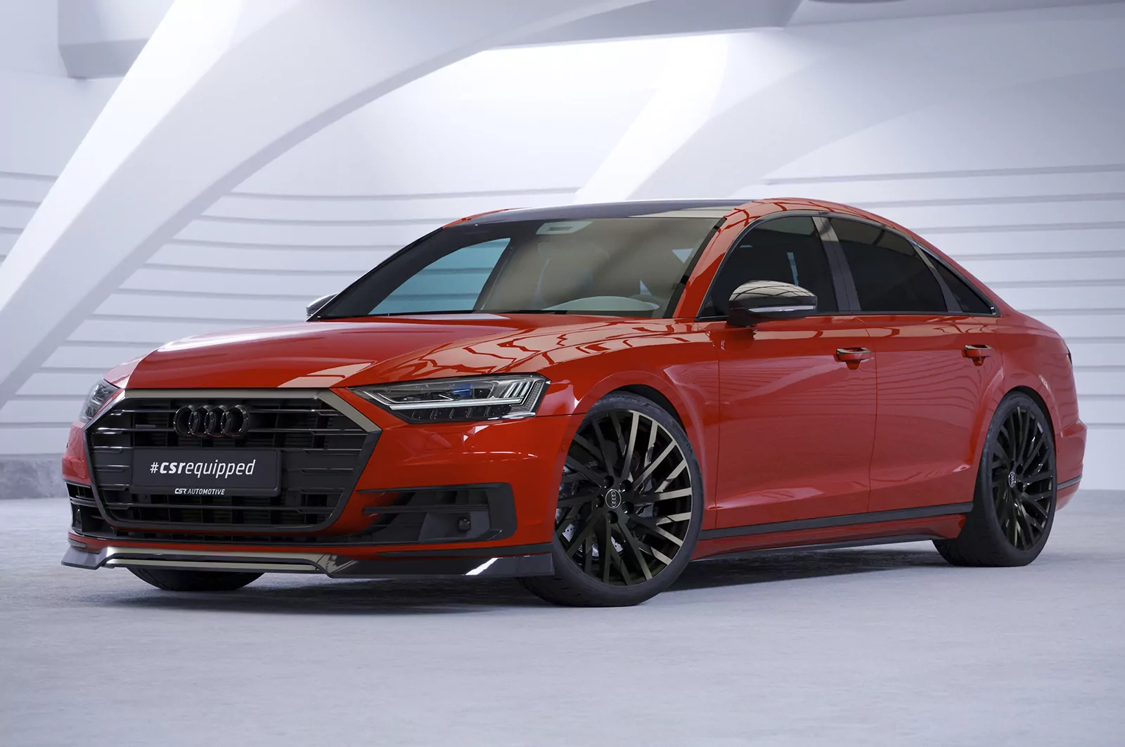 Cup-Spoilerlippe mit ABE für Audi A8 (D5) CSL705 Schwarz Strukturiert