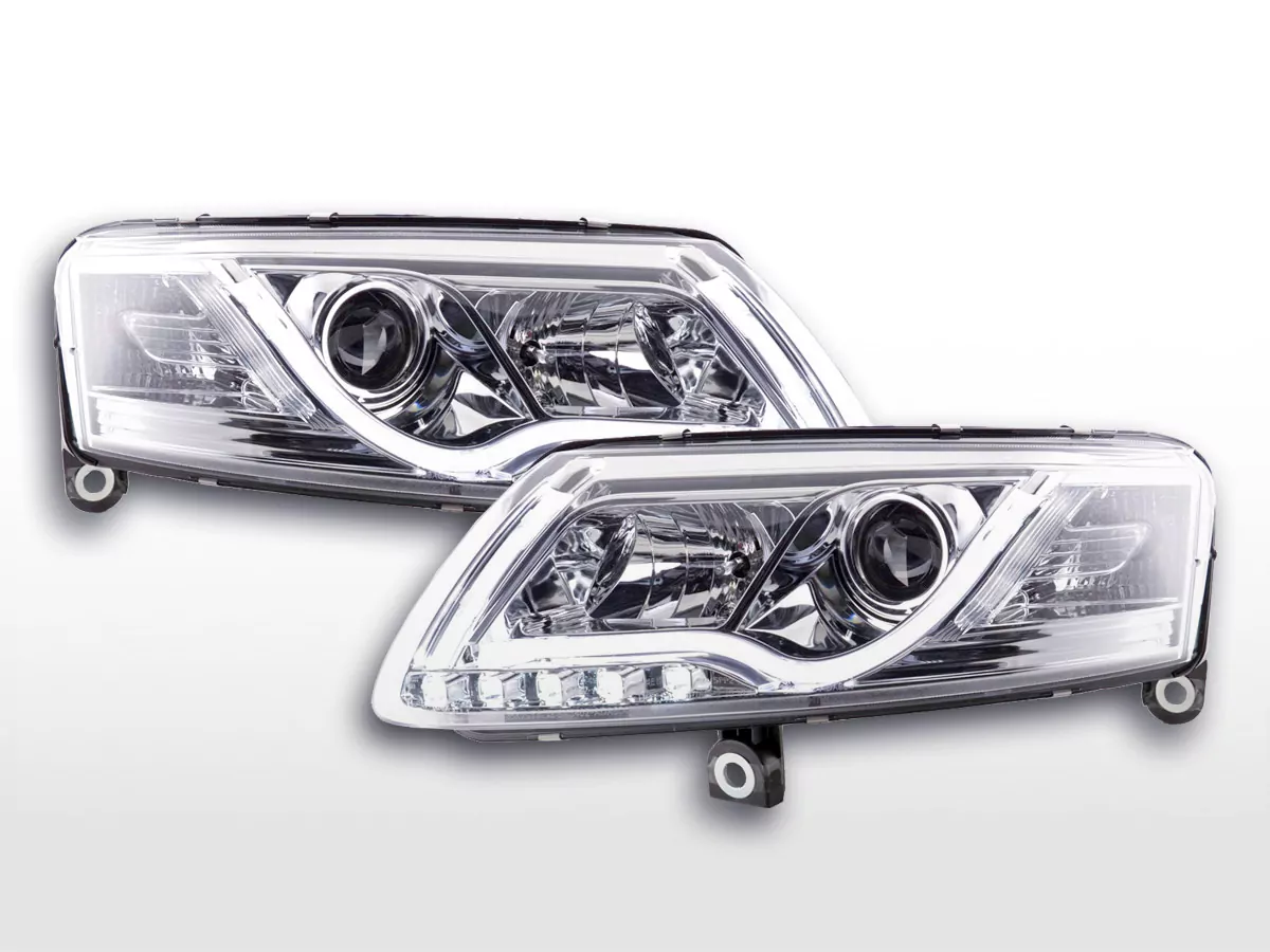 Scheinwerfer Set Daylight LED Tagfahrlicht Audi A6 Typ 4F  04-08 chrom