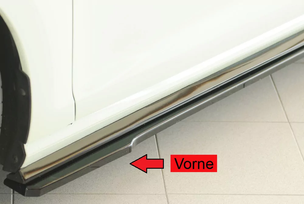 Rieger Seitenschweller links ansatz (ca. 19mm) glanz schwarz für VW Golf 7 R-Line 5-tür. 02.17- (ab Facelift)