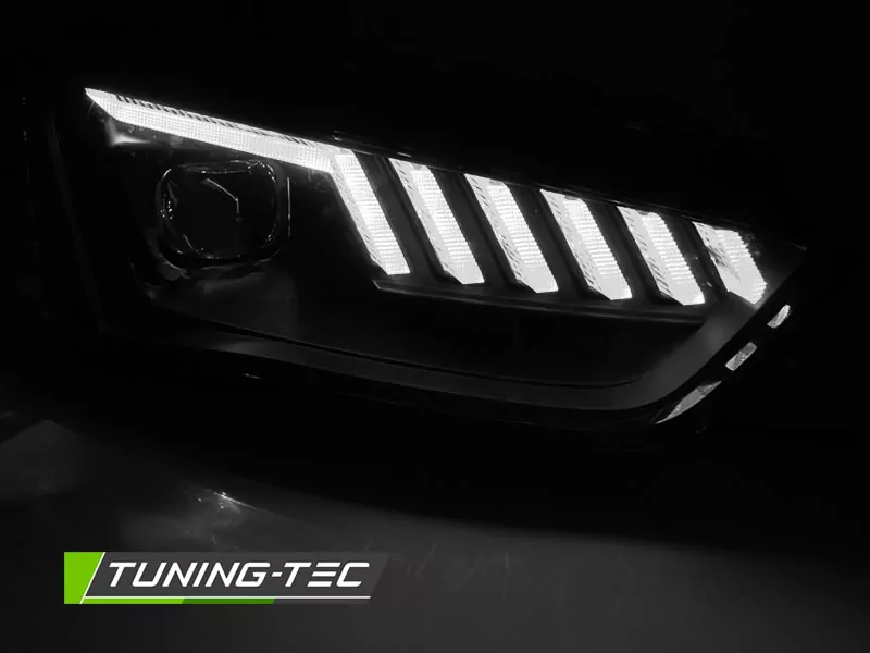 Headlights Led Black Seq Fits Audi A4 B8 12-15