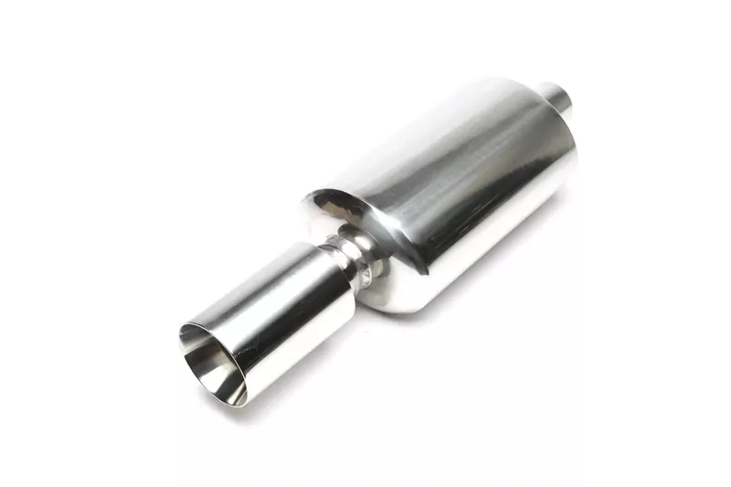 TA Technix Edelstahl Sportendschalldämpfer universal 100mm rund / glatt / nach innen gezogen