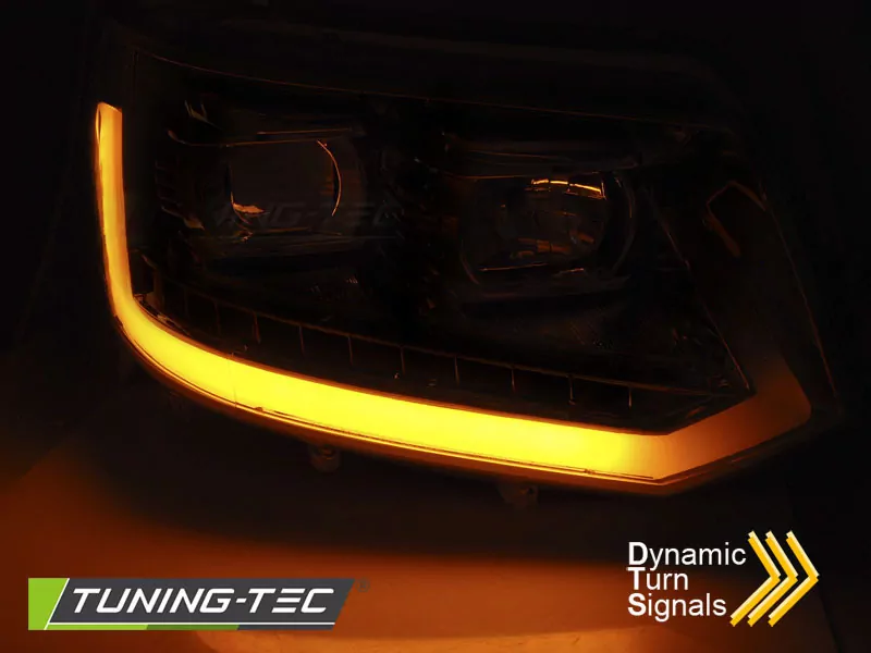 HEADLIGHTS TUBE LIGHT BLACK SEQ fits VW T5 2010-2015