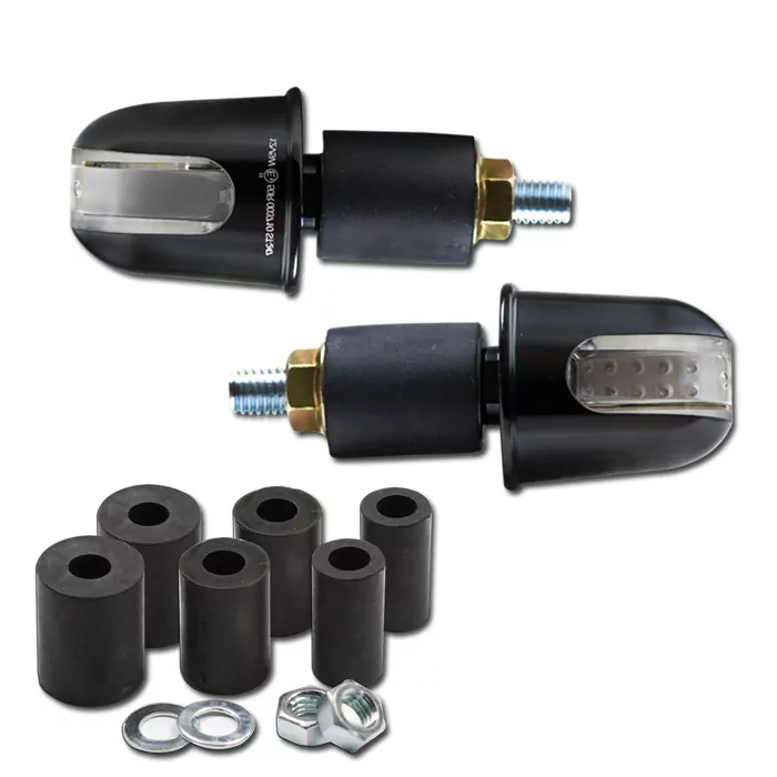 Alu-lenkerendenblinker "rondo" Mit Led, Schwarz, Paar, 7/8 + 1" Und Alu-lenker, E-geprüft
