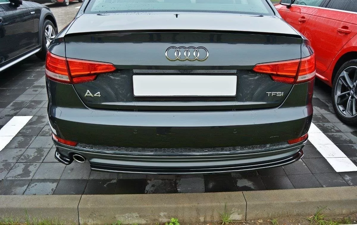 Heck Ansatz Flaps Diffusor Passend Für Diffusor Passend Für Audi A4 B9 S-Line Schwarz Hochglanz Schwarz Hochglanz