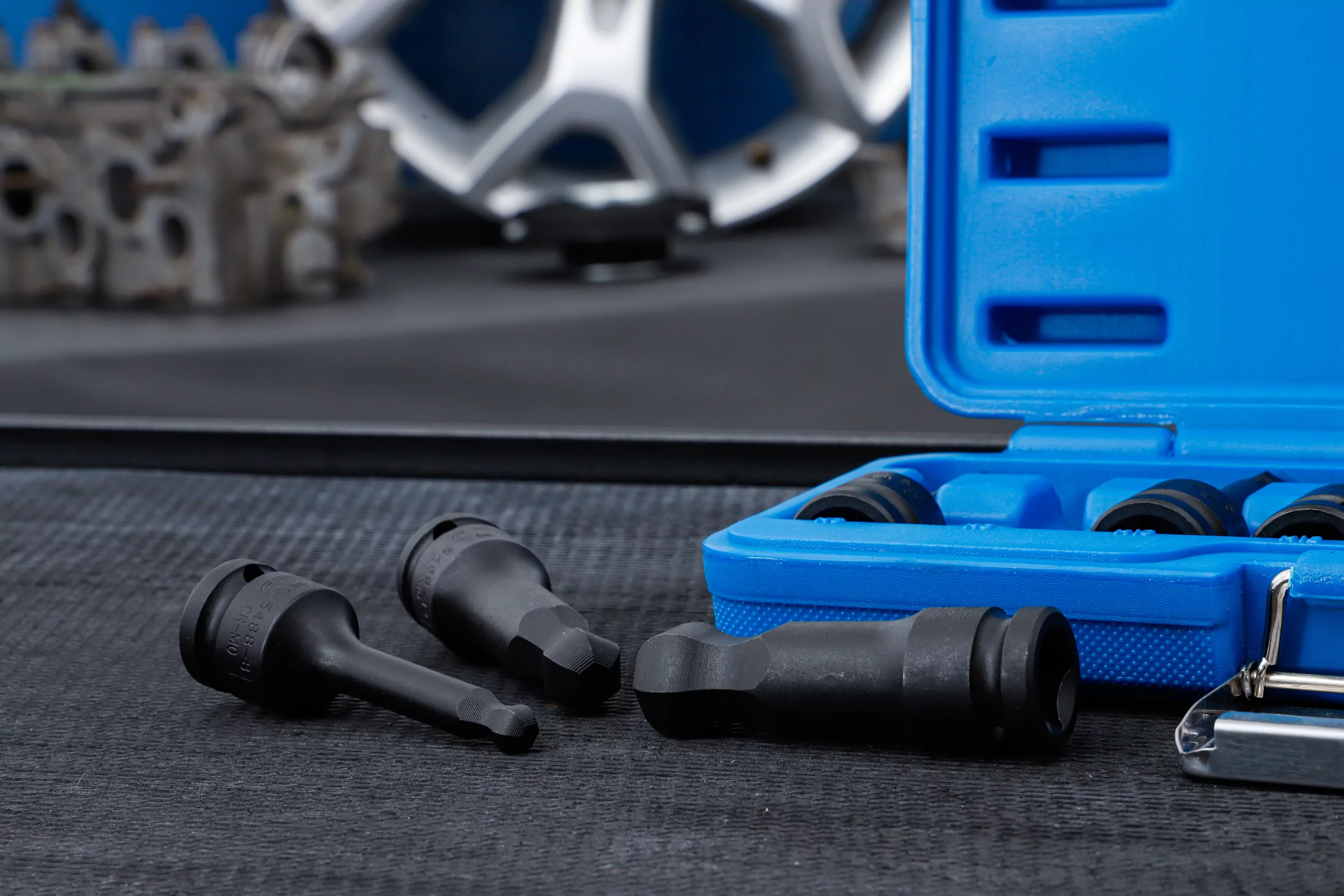 Kraft-Bit-Einsatz-Satz | Länge 75 mm | Antrieb Innenvierkant 12,5 mm (1/2") | Innensechskant mit Kugelkopf 6 - 19 mm | 8-tlg.