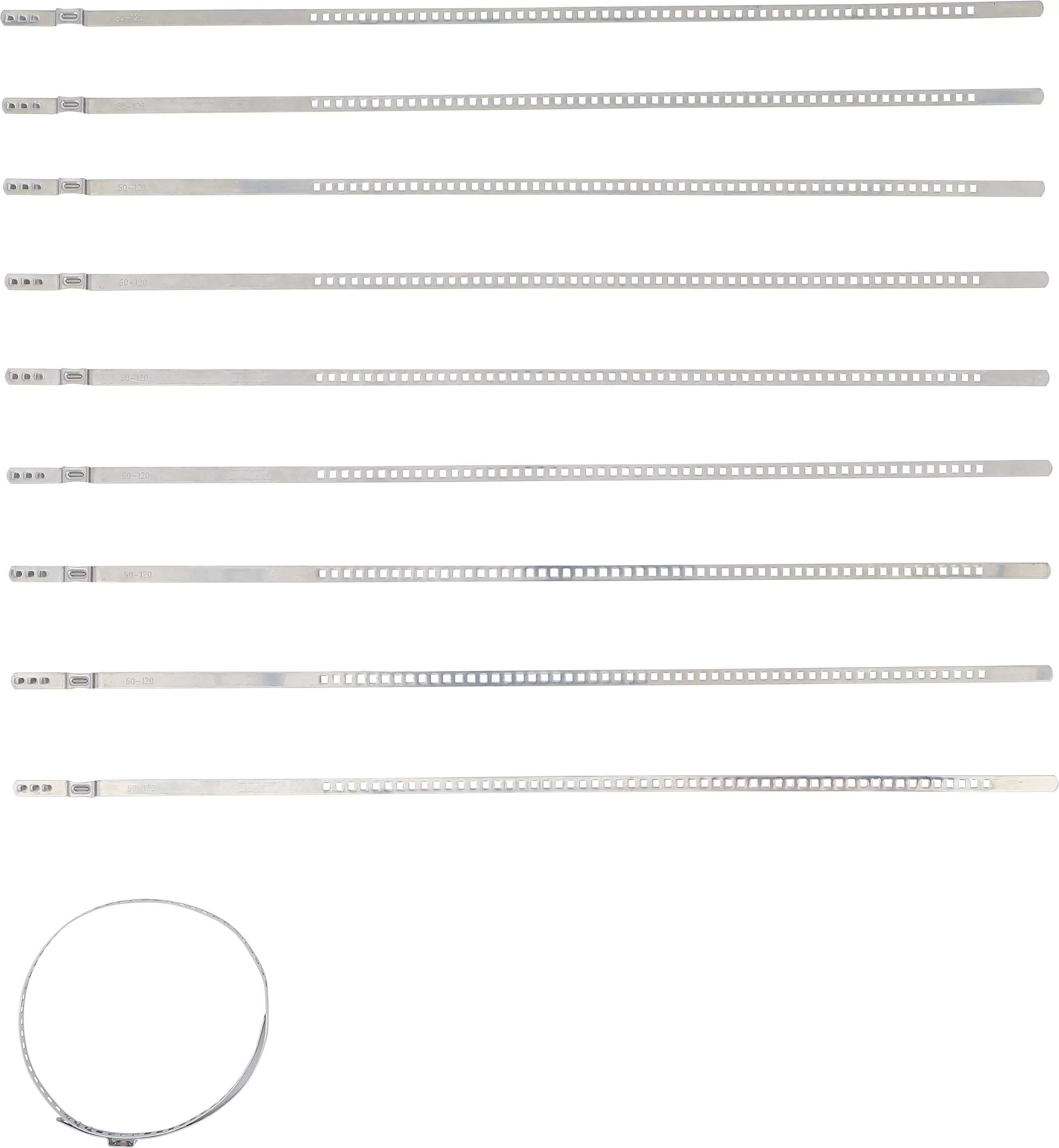Achsmanschetten-Schellen-Satz | Edelstahl | rostfrei | 7 mm | 50 - 120 mm | 10-tlg.
