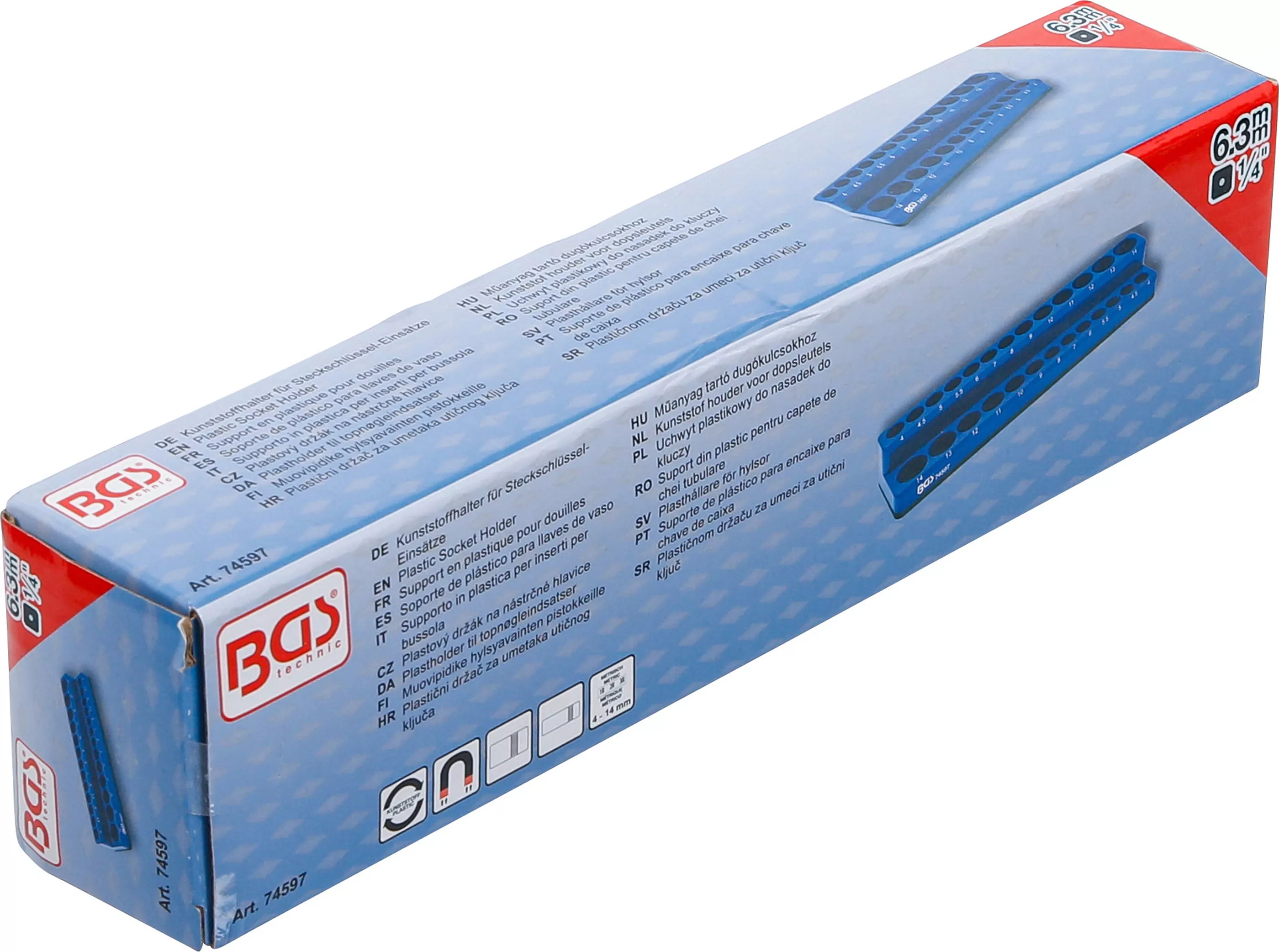 Kunststoffhalter für Steckschlüssel-Einsätze | magnetisch | 6,3 mm (1/4")