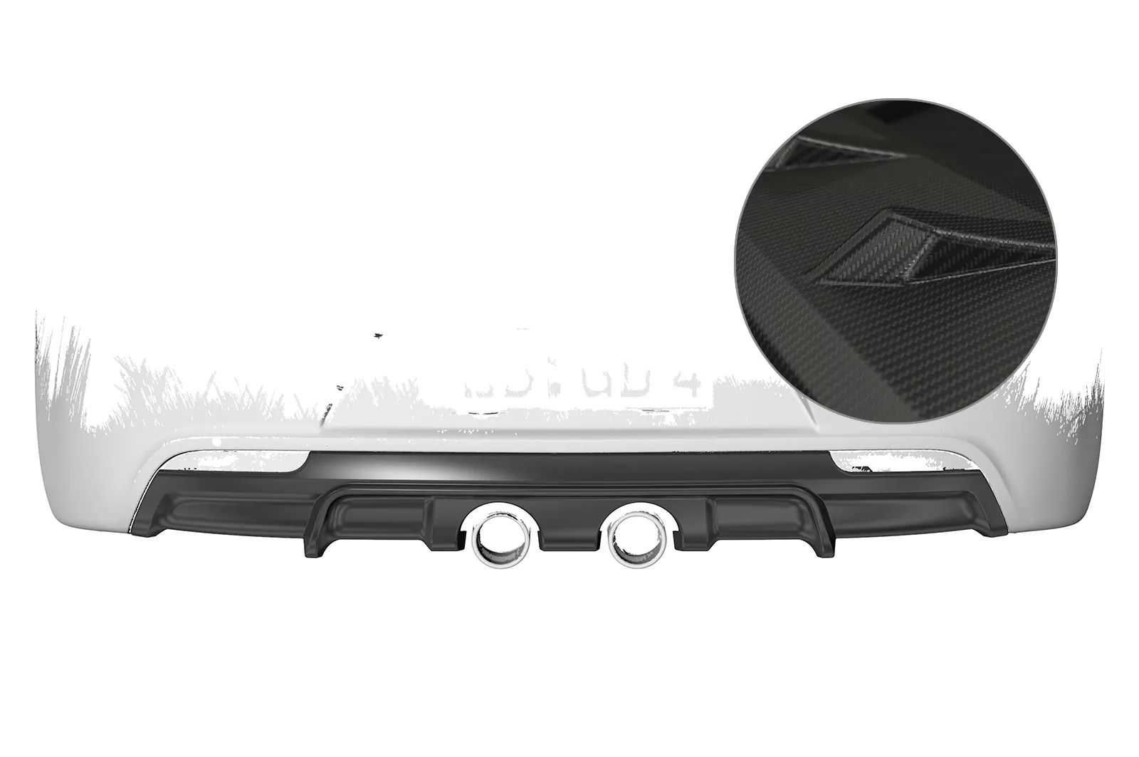 Heckansatz für VW Golf 6 R HA268-M Carbon Look (matt)