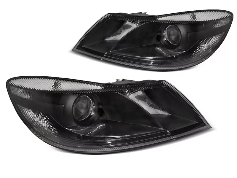 HEADLIGHTS BLACK fits SKODA OCTAVIA 09-12