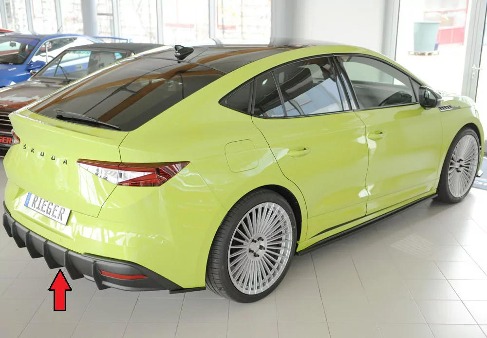 Rieger Heckeinsatz (für Fzg. mit AHK) matt schwarz für Skoda Enyaq iV RS (NY) SUV (5AZ) 07.21-