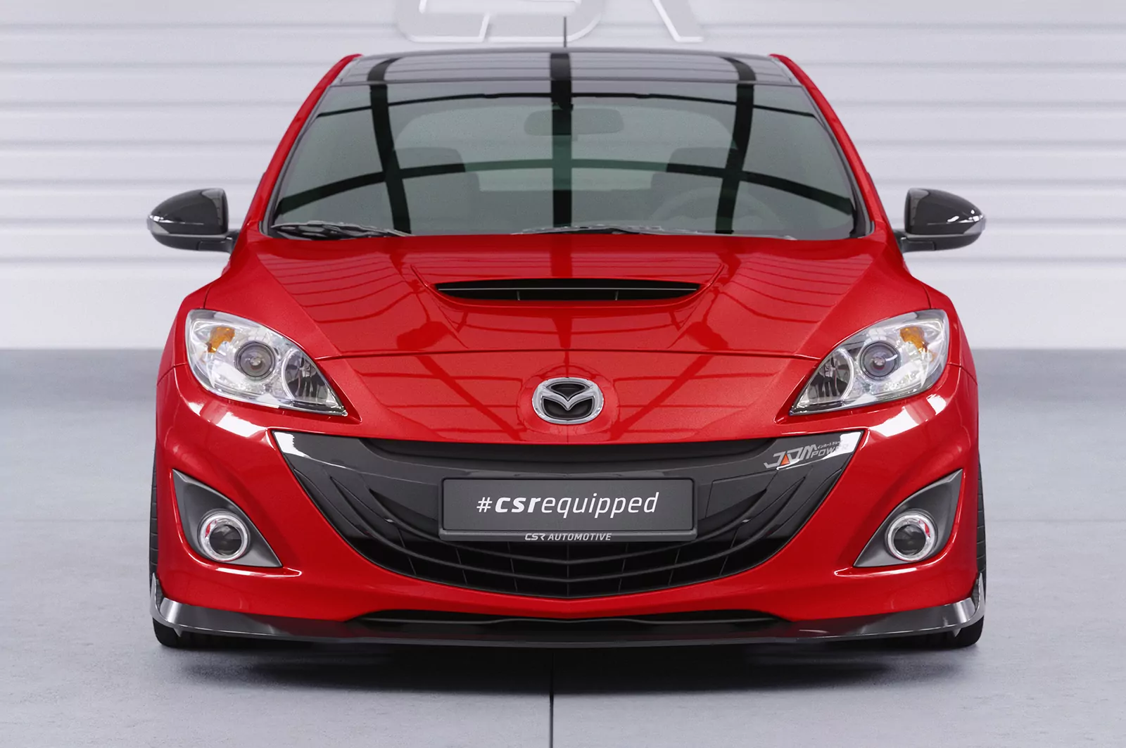 Cup-Spoilerlippe mit ABE für Mazda 3 (Typ BL) MPS CSL650 Schwarz Strukturiert