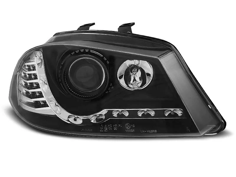 HEADLIGHTS DAYLIGHT BLACK fits SEAT IBIZA 6L 04.02-08
