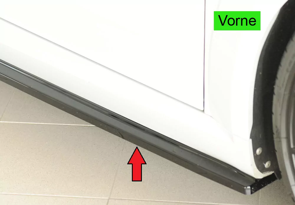 Rieger Seitenschweller rechts ansatz (ca. 19mm) glanz schwarz für Audi TTS (8J-FV/8S) Roadster 07.14-08.18 (bis Facelift)