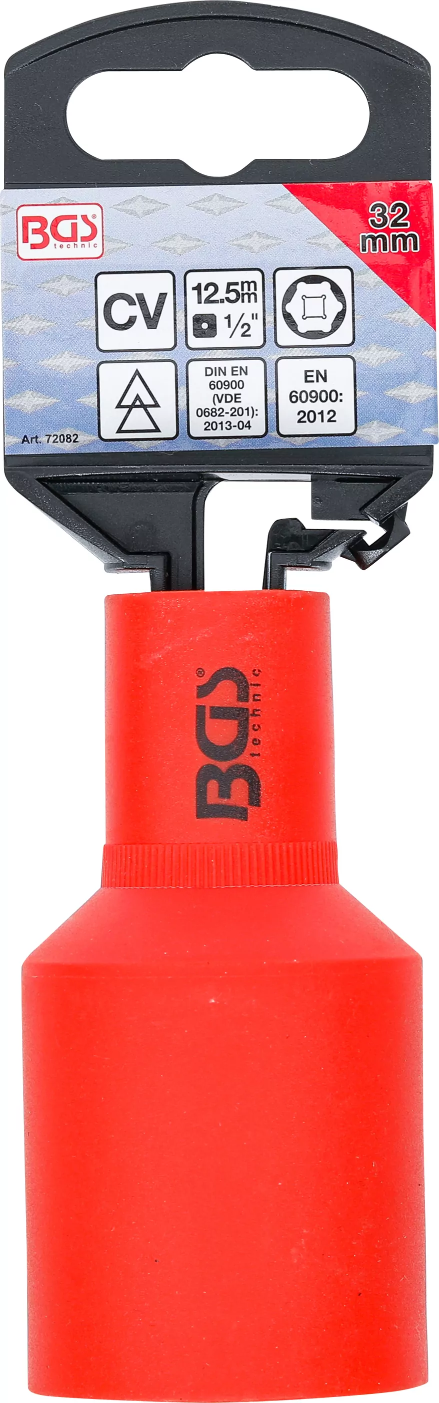 VDE-Steckschlüssel-Einsatz Sechskant | Antrieb Innenvierkant 12,5 mm (1/2") | SW 32 mm