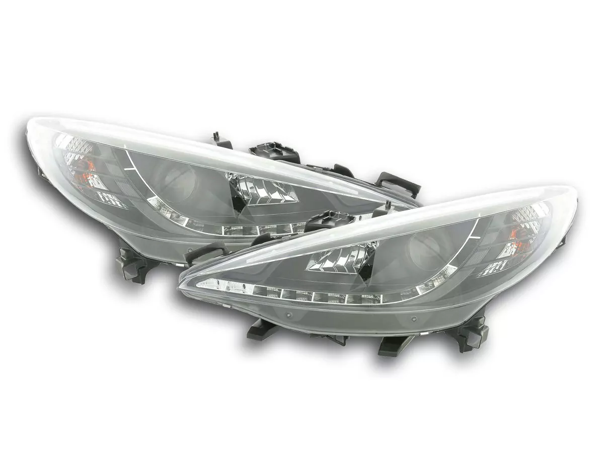Scheinwerfer Set Daylight LED TFL-Optik Peugeot 207 Bj. 06- schwarz
