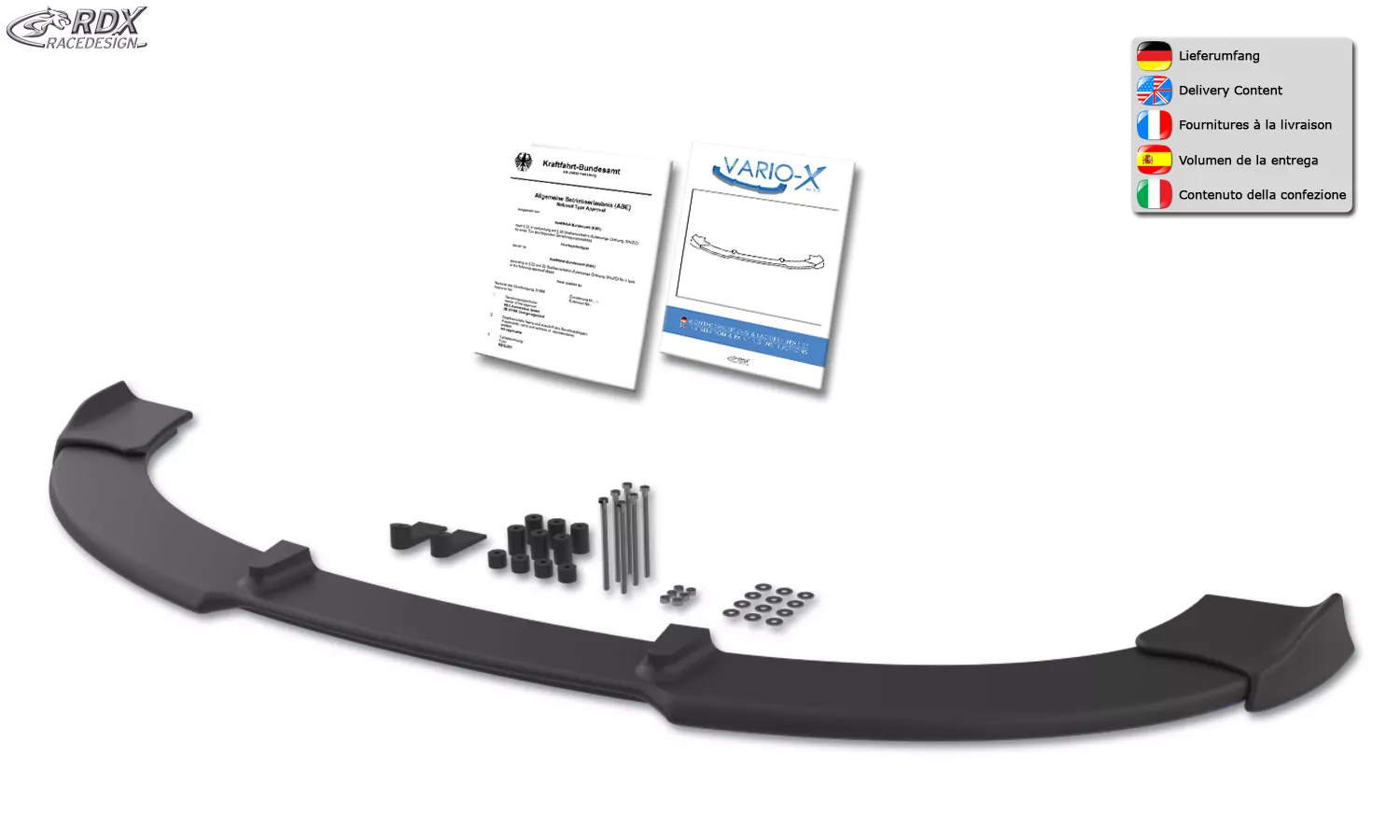 RDX Frontspoiler VARIO-X für NISSAN Note (E11) 2005-2009 Frontlippe Front Ansatz Vorne Spoilerlippe