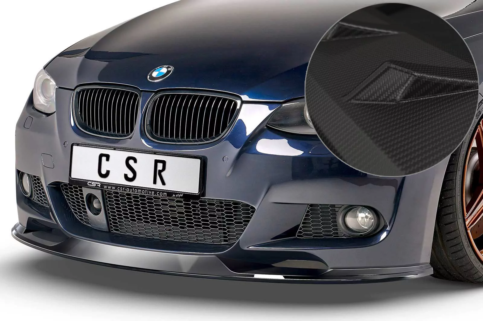 Cup-Spoilerlippe mit ABE für BMW 3er E92/E93 M-Paket CSL372-M Carbon Look (matt)