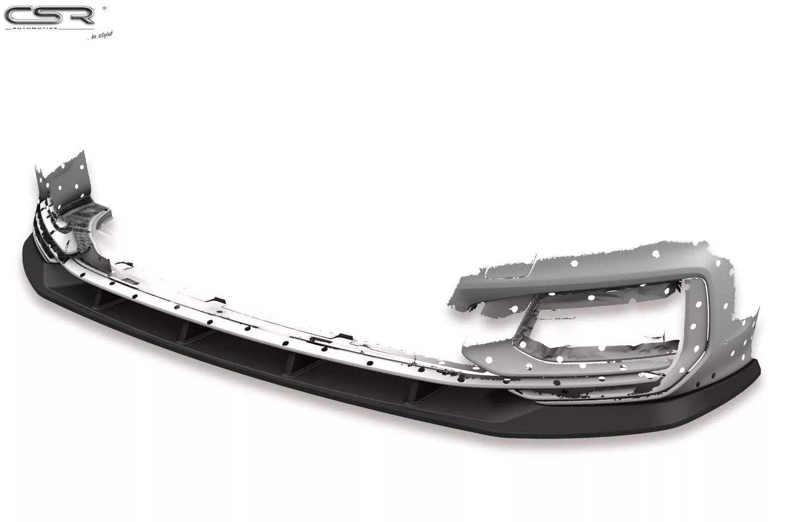 Cup-Spoilerlippe mit ABE für Audi A6 C8 4K S-Line / S6 C8 4K CSL413-M Carbon Look (matt)