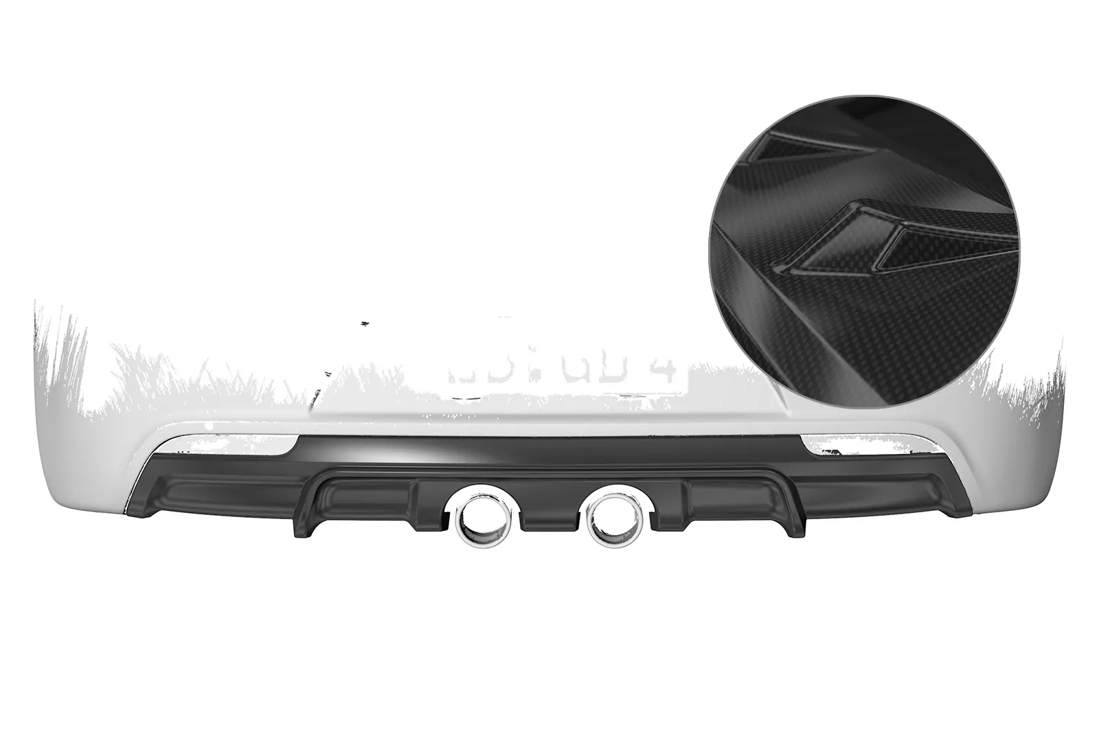 Heckansatz für VW Golf 6 R HA268-C Carbon Look Hochglanz