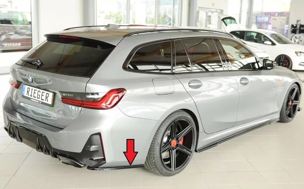 Rieger Heckschürzenansatz seitlich rechts glanz schwarz für BMW 3er G21  (G3K) Touring 07.22- (ab Facelift) LCI