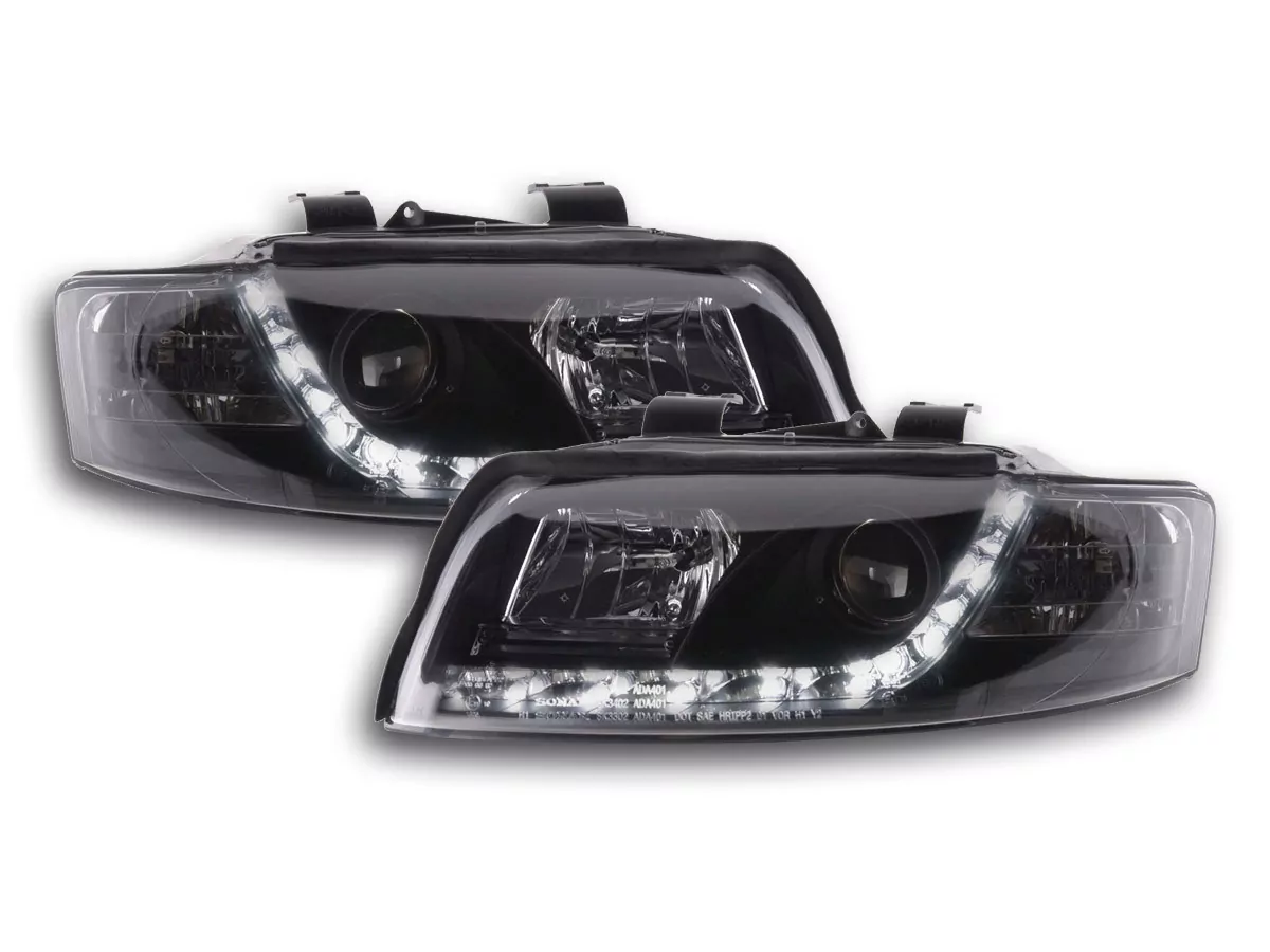 Scheinwerfer Set Daylight LED Tagfahrlicht Audi A4 Typ 8E Bj. 01-04 schwarz