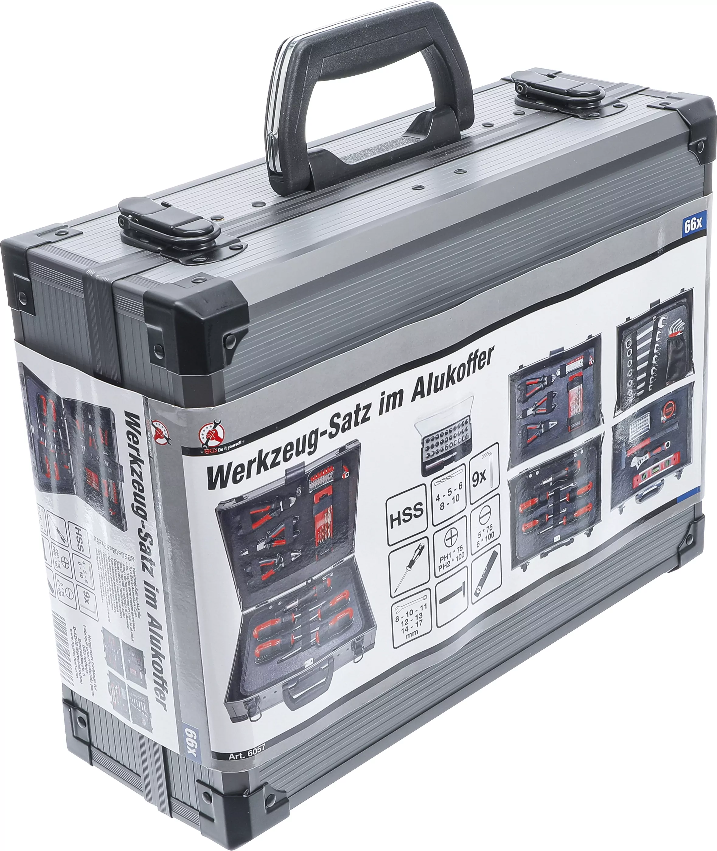 Werkzeug-Satz im Alukoffer | mit 66 Werkzeugen